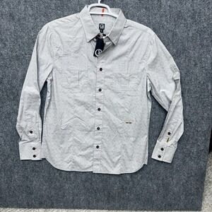 CAVI button up long‎ sleeve shirt men's size Large gray